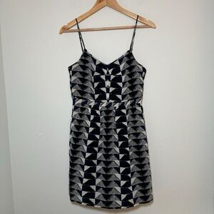 Madewell Navy Geometric Silk Spaghetti Strap Dress Women’s Size 4 – Lightweight